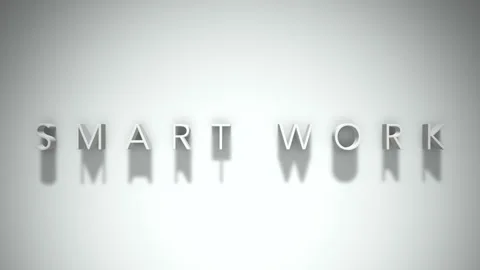 Smart work 3D title animation with shadows on a white background Stock Footage 297272176