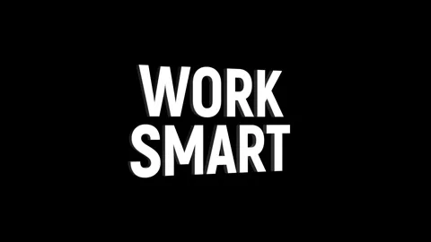 Smart work 3D word business marketing rotation text animation Stock Footage 313625860
