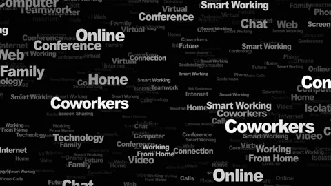 SMART WORKING Keywords Animation, Background, Loop Vídeo Stock 149975565