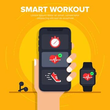 Smart workout vector illustration concept Stock Illustration