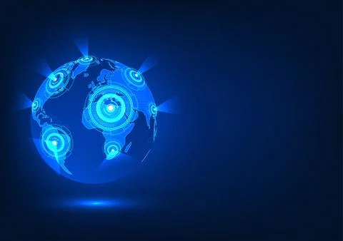 Smart world technology Along with the technology circle, along with the lig.. Stockillustratie