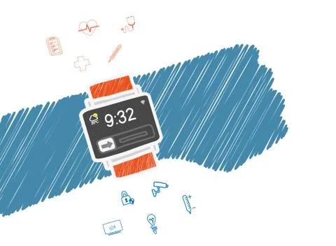 Smart wristwatch Stock Illustration