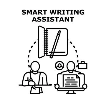 Smart writing assistance creating digital content with technology Stock Illustration