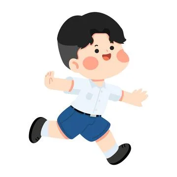Smart Young Student Sprinting In Formal Attire Stock Illustration