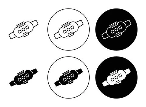 Smartband icon collection of outline thin line symbol or sign イラスト素材