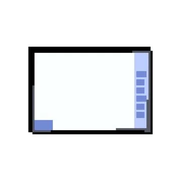 Smartboard electronic whiteboard pixel art vector illustration Stock Illustration