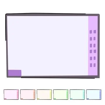 Smartboard electronic whiteboard vector cartoon graphic Stock Illustration