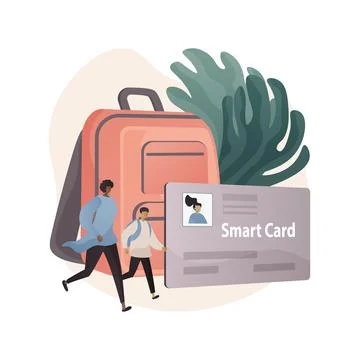 Smartcards for schools abstract concept vector illustration. Illustrazione stock