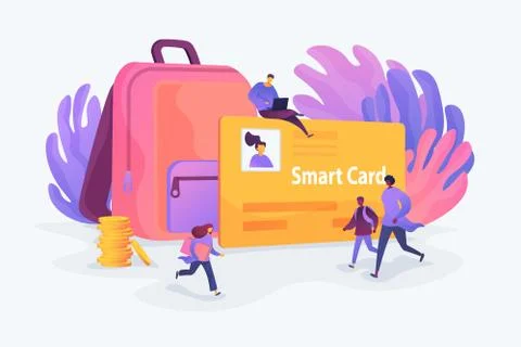 Smartcards for schools concept vector illustration. Illustrazione stock