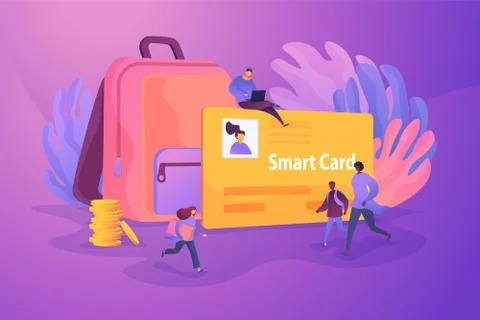 Smartcards for schools concept vector illustration. Illustrazione stock