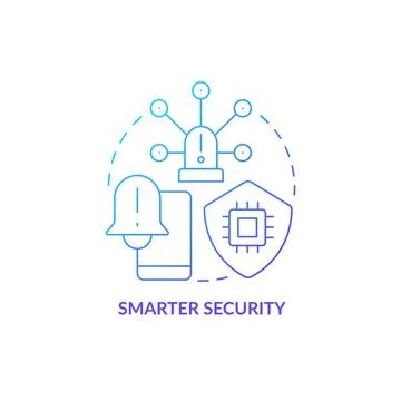 Smarter security blue gradient concept icon Stock Illustration