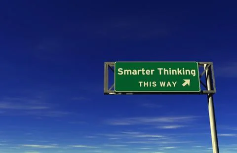 Smarter Thinking - Freeway Exit Sign Ilustração Stock