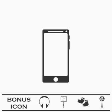 Smartfon icon flat. Stock Illustration