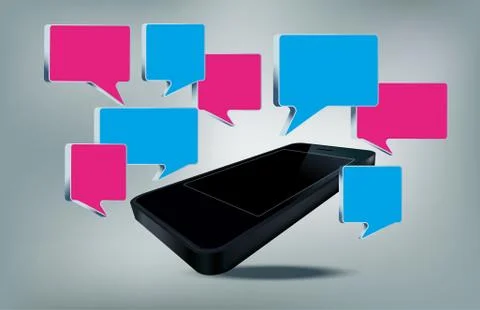 Smarth phone with text bubbles Stock Illustration