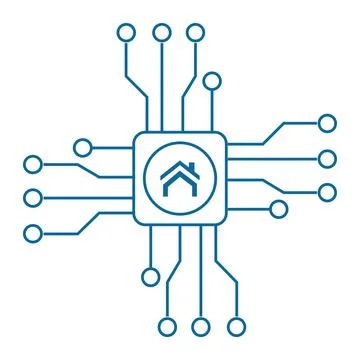 Smarthome in processor chip Stock Illustration