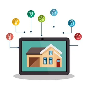 Smarthome technology isolated icon Stock Illustration