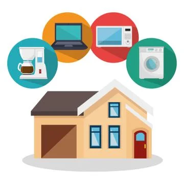 Smarthome technology isolated icon Stock Illustration