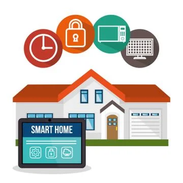 Smarthome technology isolated icon Stock Illustration