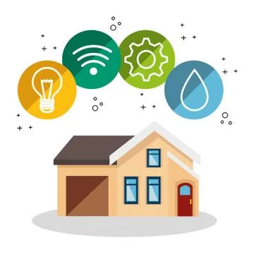 Smarthome technology isolated icon Stock Illustration