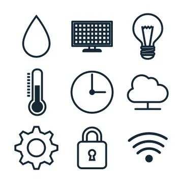 Smarthome technology isolated icon Stock Illustration