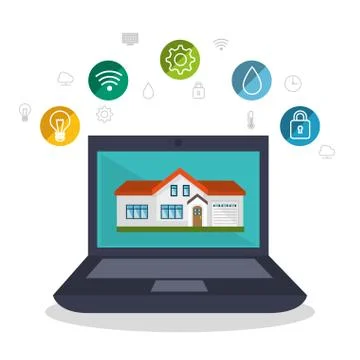 Smarthome technology isolated icon Stock Illustration