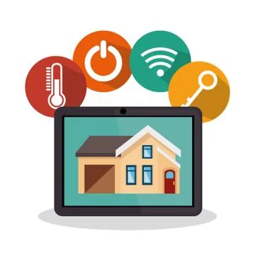 Smarthome technology isolated icon Illustrazione stock