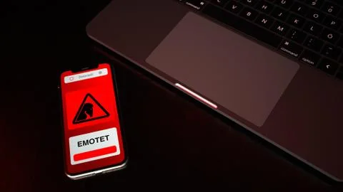 Smarthone Emotet Trojan Illustrazione stock
