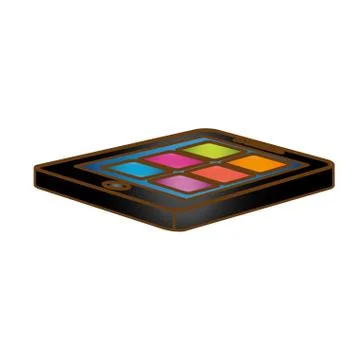 Smarthphone with app thumbnails on screen icon image Stock Illustration