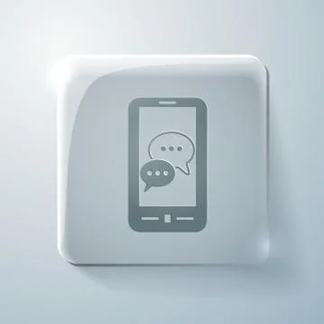 Smartphon, cloud of speaking dialogue. glass icon Stock Illustration