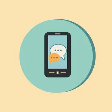 Smartphon, cloud of speaking dialogue. Stock Illustration