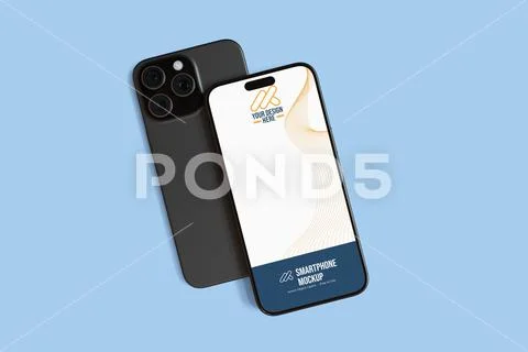 Smartphone 15 Pro mockup PSD Template