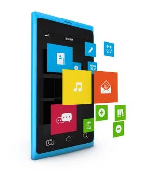 Smartphone with 3d metro style Illustrazione stock