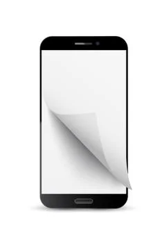 Smartphone 3d realistic vector color illustration on white background Illustrazione stock