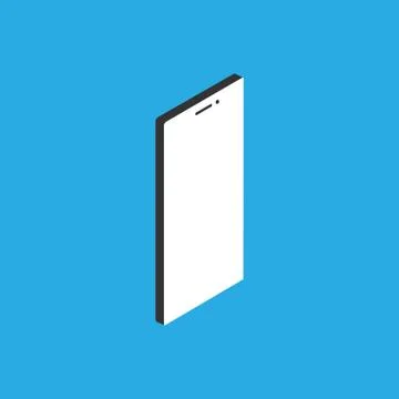 Smartphone 3d vector isometric illustration in flat style on blue background Stock Illustration
