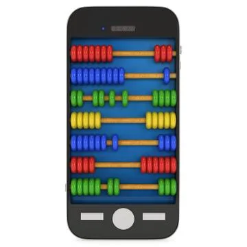 Smartphone with abacus Illustrazione stock