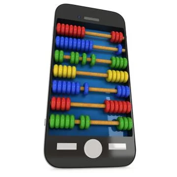 Smartphone with abacus Illustrazione stock