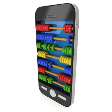 Smartphone with abacus Illustrazione stock