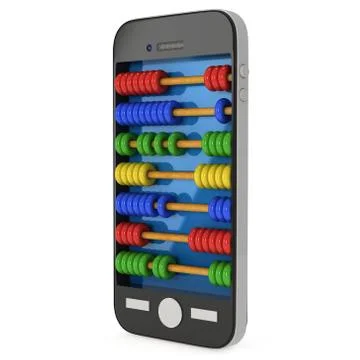 Smartphone with abacus Illustrazione stock