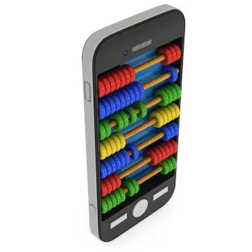 Smartphone with abacus Illustrazione stock