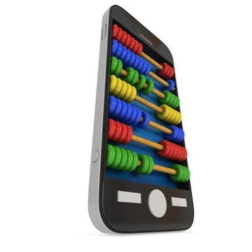 Smartphone with abacus Illustrazione stock