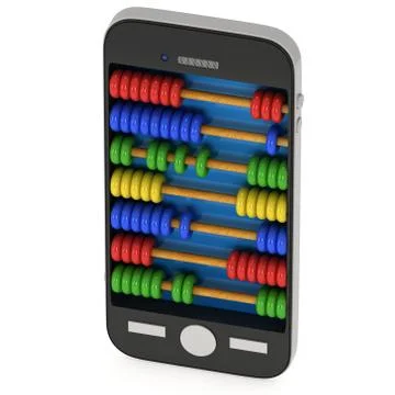 Smartphone with abacus Illustrazione stock