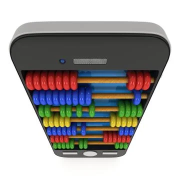 Smartphone with abacus Illustrazione stock