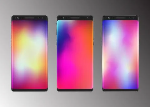 Smartphone with abstract colorful gradient screen wallpaper Stock Illustration