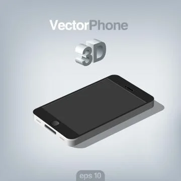 Smartphone abstract vector 3d. mobile phone with touchscreen. Stock Illustration
