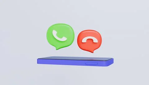 Smartphone with accept and decline icon, phone call, communication symbol Stock Illustration