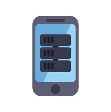 Smartphone accessing cloud server data storage network Stock Illustration