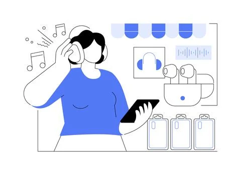 Smartphone accessories isolated cartoon vector illustrations. Stockillustratie