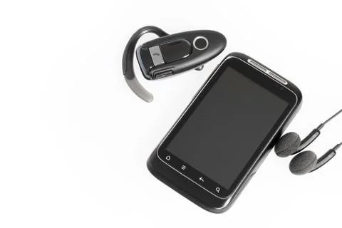 Smartphone with accessories Foto stock