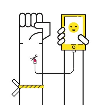Smartphone Addiction concept. Free Stock Illustration