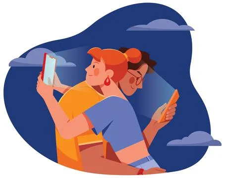 Smartphone Addiction Concept Stock Illustration